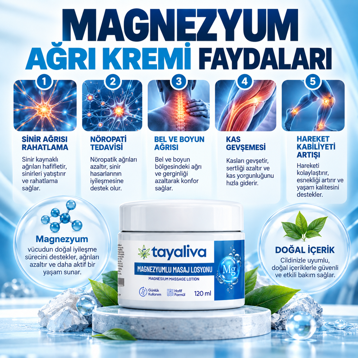 Tayaliva Magnezyumlu Masaj Kremi