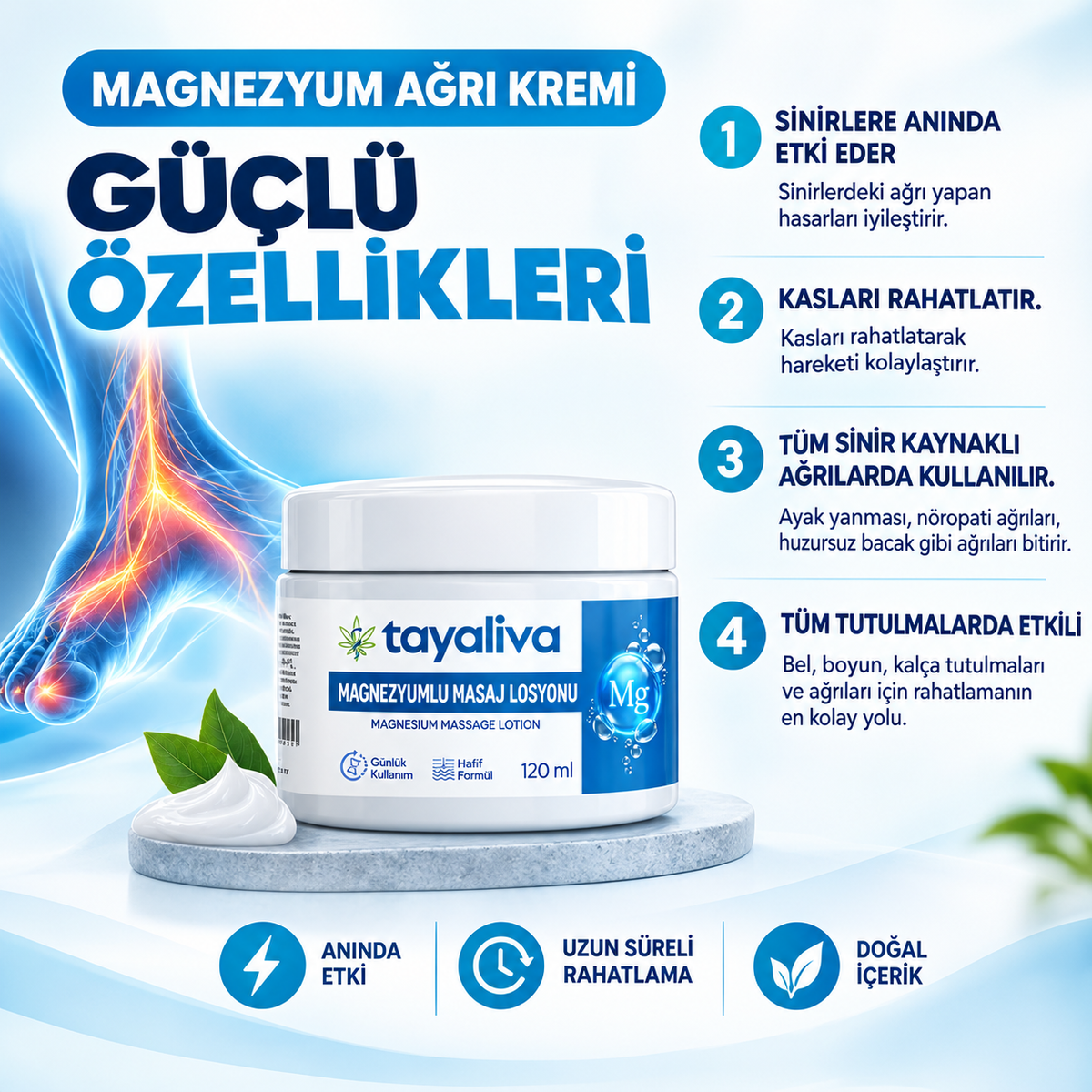 Tayaliva Magnezyumlu Masaj Kremi