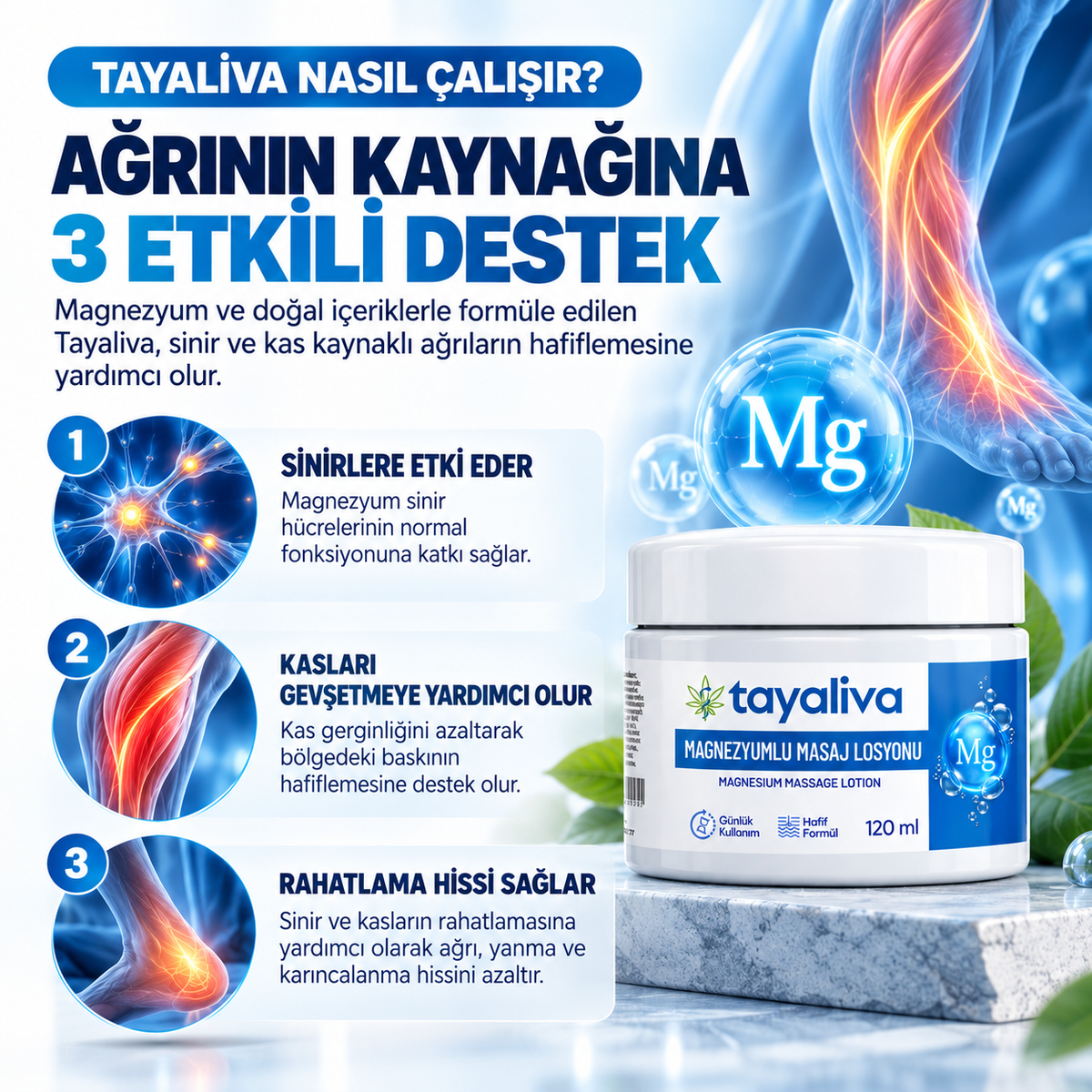 Tayaliva Magnezyumlu Masaj Kremi